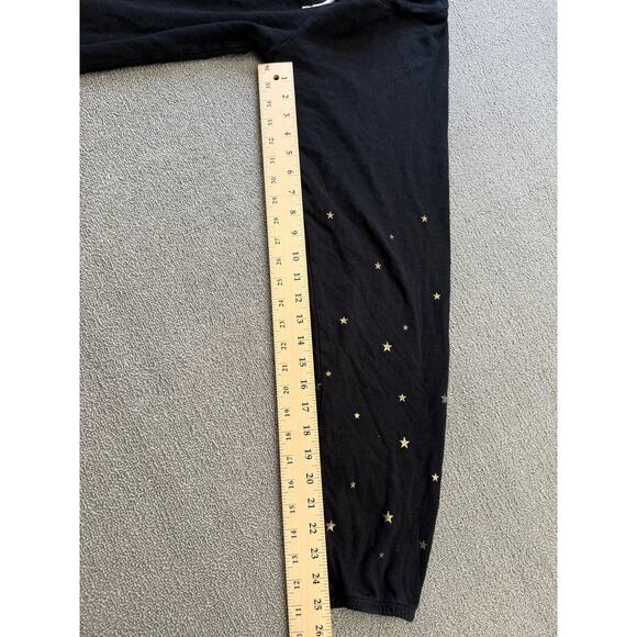 Monrow‎ Women's XS Black Joggers Gold Star Print Sweat Pants - Picture 6 of 12
